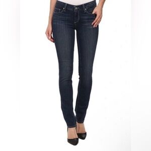 NWT Paige Skyline Skinny Jeans Dark Wash Transcend Mid Rise Stretch Size 25